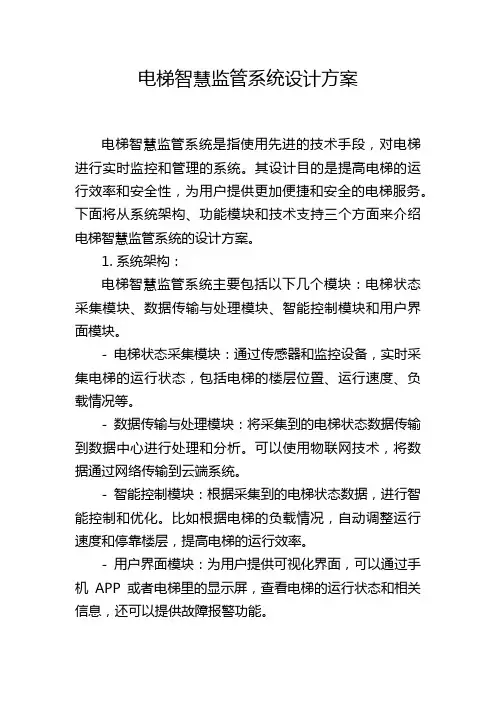 电梯智慧监管系统设计方案