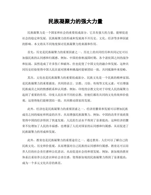 民族凝聚力的强大力量