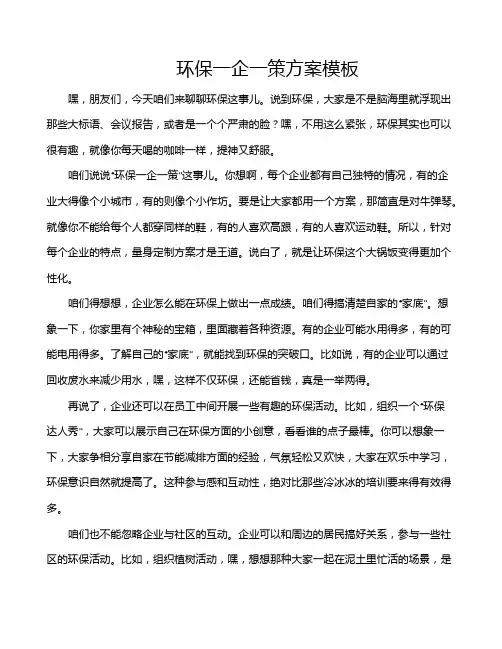 环保一企一策方案模板