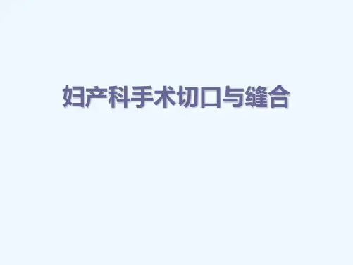最新 妇产科手术切口与缝合1