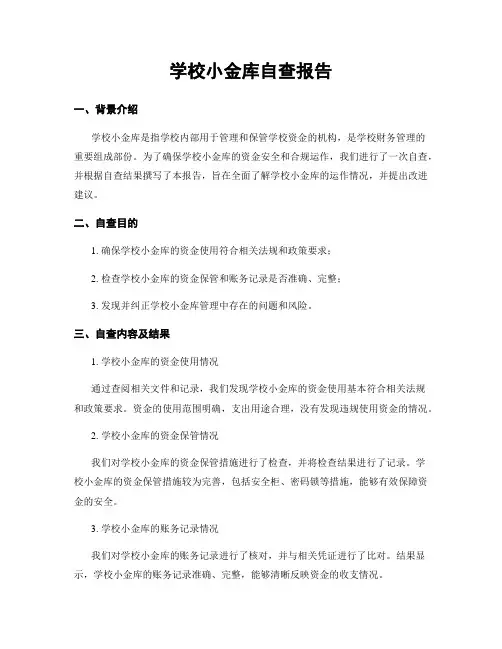 学校小金库自查报告