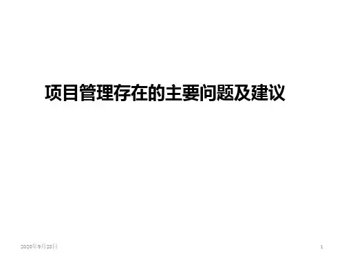 项目管理存在的主要问题及建议模板PPT课件