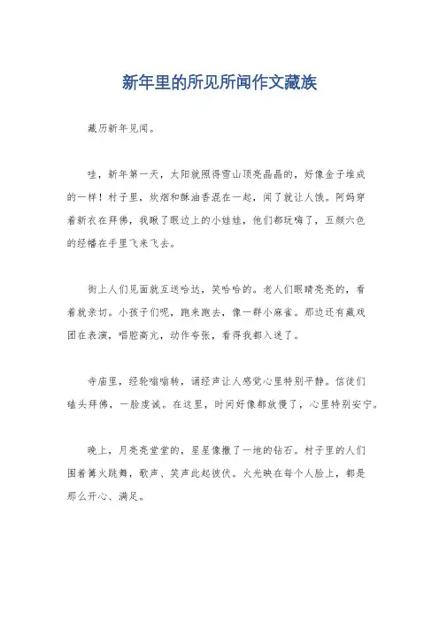 新年里的所见所闻作文藏族