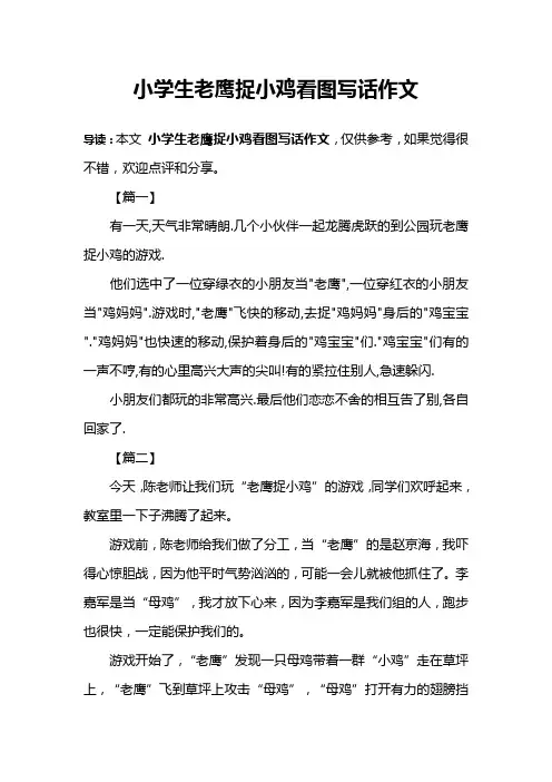 小学生老鹰捉小鸡看图写话作文