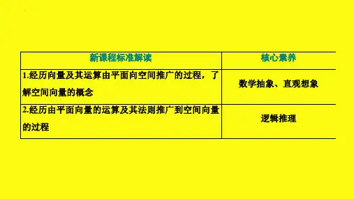 数学人教A版选择性必修第一册1.1.1空间向量及其线性运算共24张ppt
