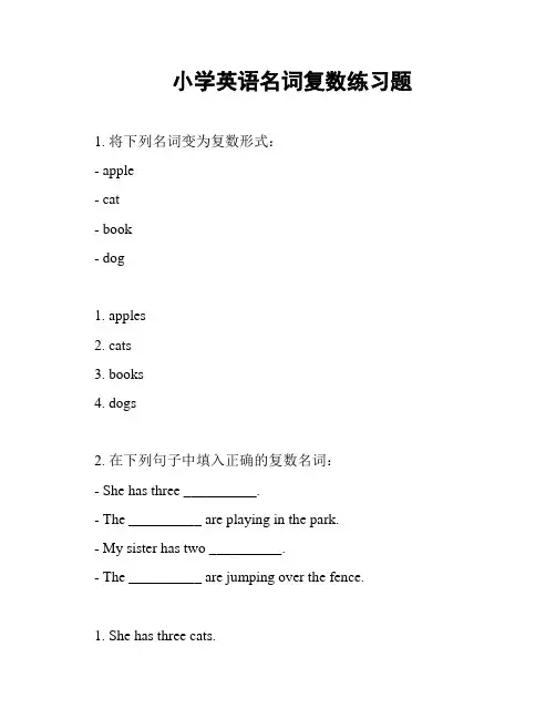 小学英语名词复数练习题