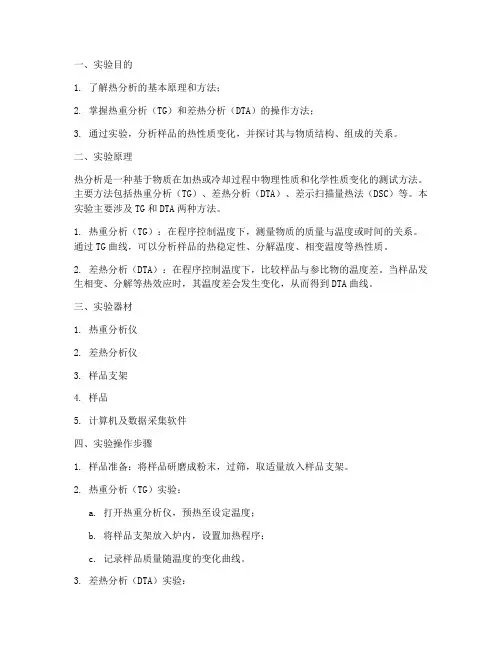 热分析认识实验报告