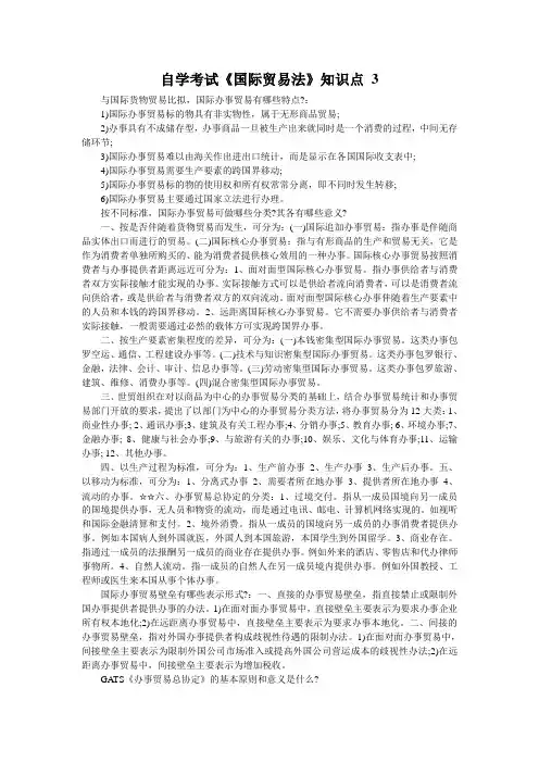 自学考试《国际贸易法》知识点 3