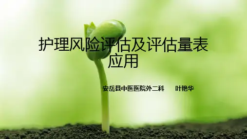 护理风险评估及常用评估量表应用