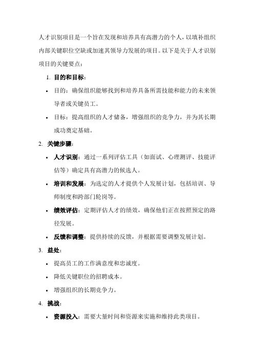 人才识别项目