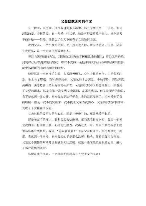 父爱默默无闻的作文