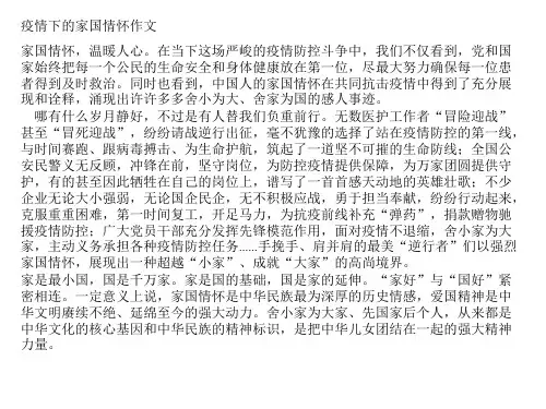疫情下的家国情怀作文