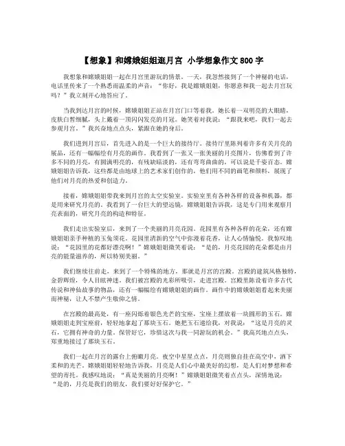 【想象】和嫦娥姐姐逛月宫 小学想象作文800字