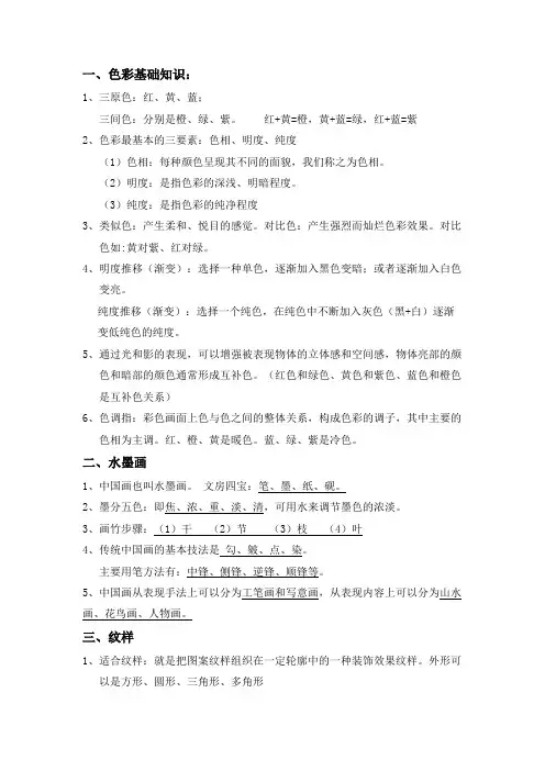 美术基础知识