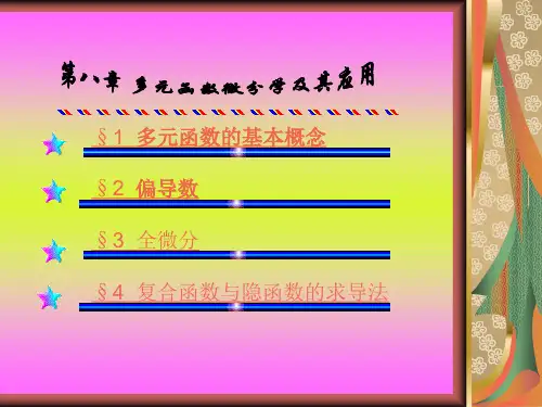 第8章-多元函数微分学及其应用 高等数学教学课件