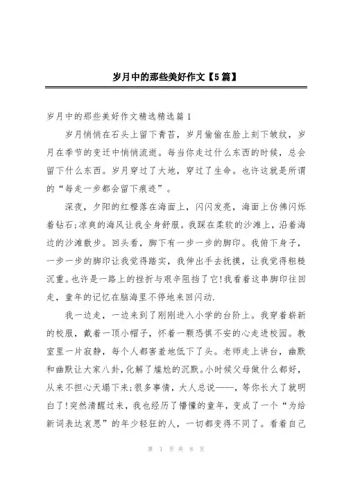 岁月中的那些美好作文【5篇】