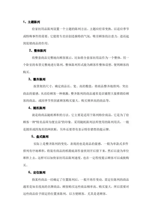 床品陈列法