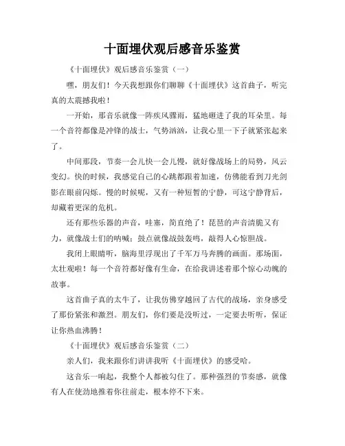 十面埋伏观后感音乐鉴赏