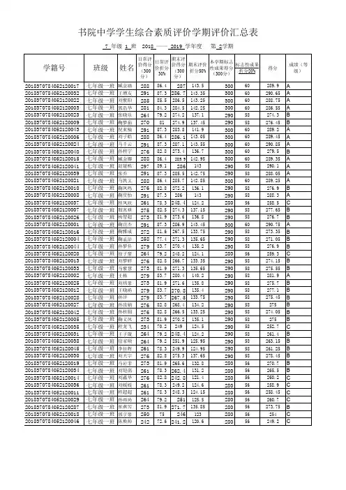 7.1综合素质评价六个表汇总