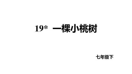 统编版七年级语文下册第19课 一棵小桃树 课件(共29张PPT)