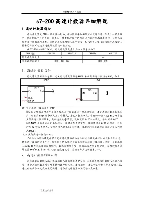 s7_200高速计数器详细解说