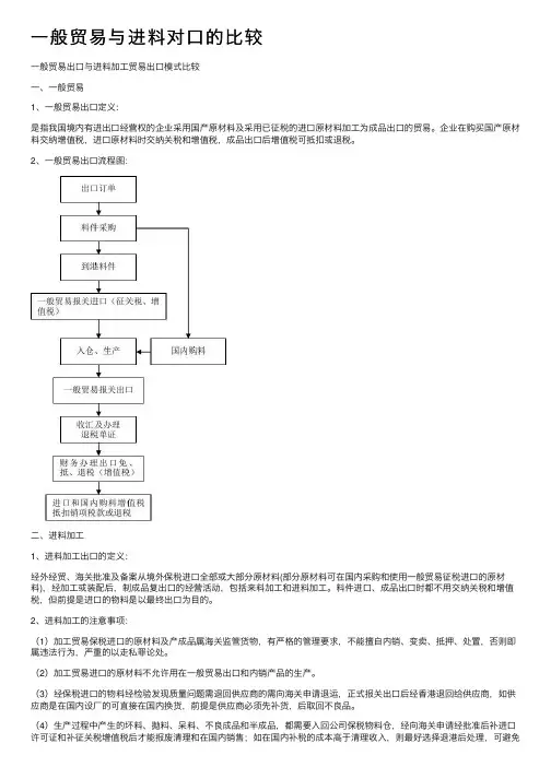 一般贸易与进料对口的比较