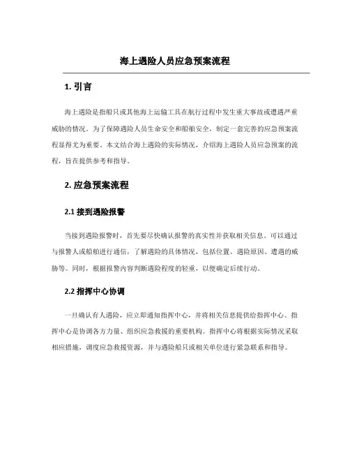 海上遇险人员应急预案流程
