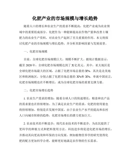 化肥产业的市场规模与增长趋势