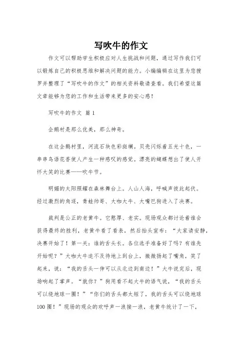 写吹牛的作文