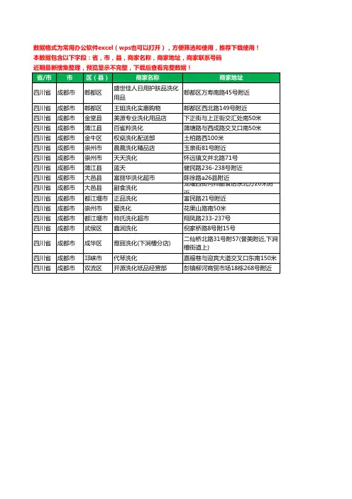 2020新版四川省成都市日化洗化工商企业公司商家名录名单黄页联系电话号码地址大全17家
