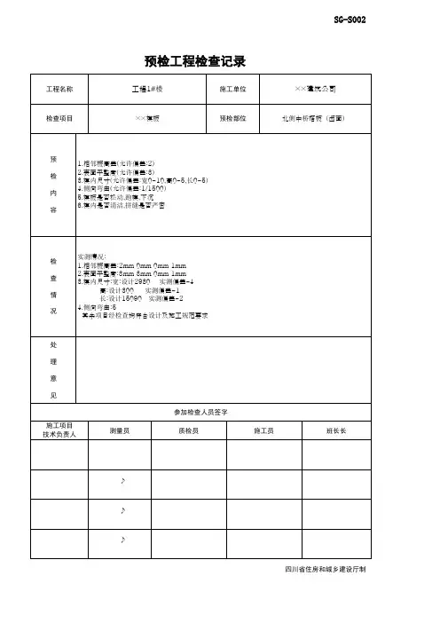 001-SG-S002_预检工程检查记录  (范例)