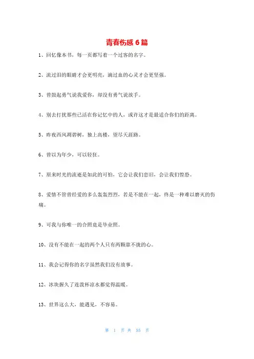 青春伤感6篇