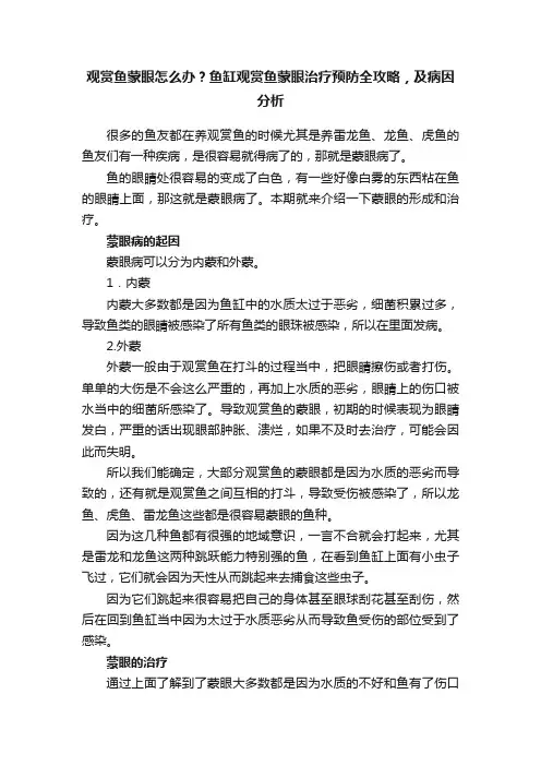 观赏鱼蒙眼怎么办？鱼缸观赏鱼蒙眼治疗预防全攻略，及病因分析