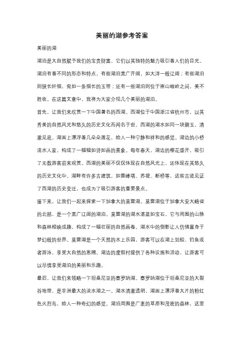 美丽的湖参考答案
