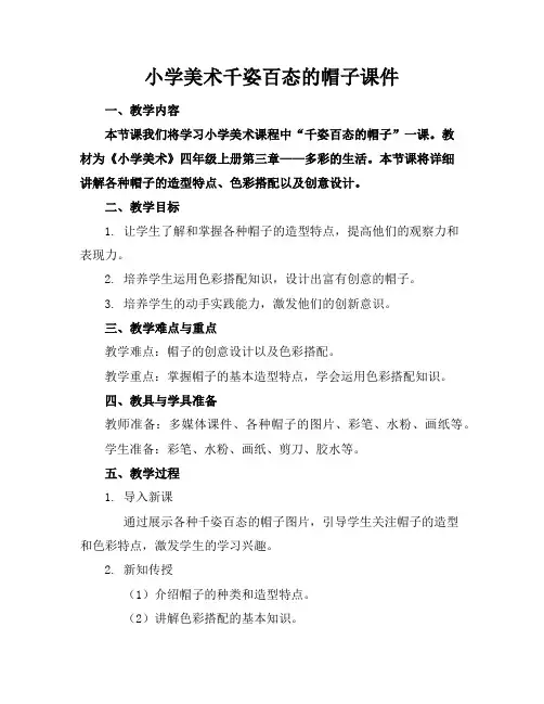 小学美术千姿百态的帽子课件