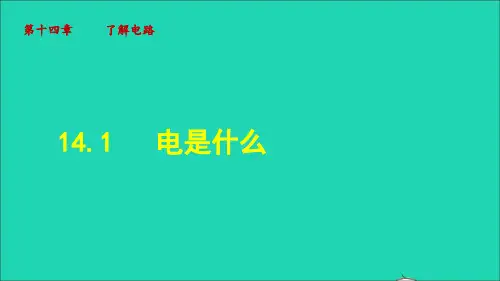 九年级物理全册14、1 电是什么课件