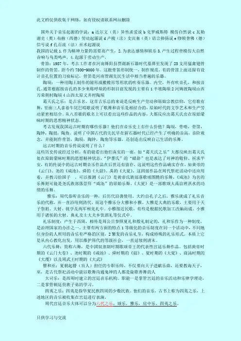 中国音乐史考研复习资料培训课件