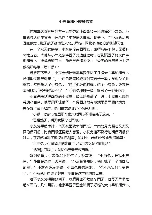小白兔和小灰兔作文