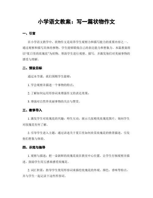 小学语文教案：写一篇状物作文 (2)