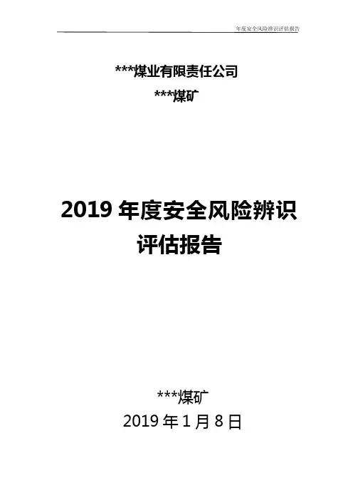 煤矿年度安全风险辨识评估报告范本