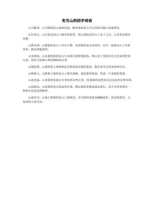 有关山的四字词语