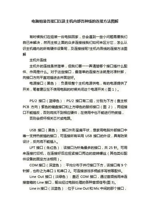 电脑组装各接口以及主机内部各种线的连接方法图解
