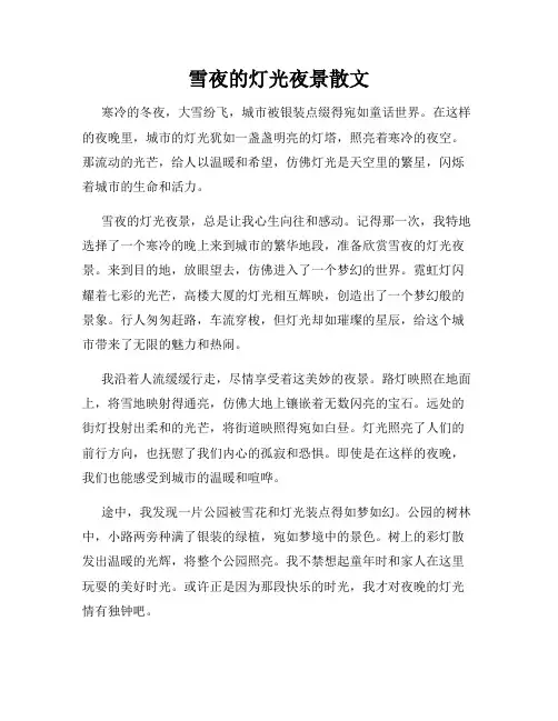 雪夜的灯光夜景散文