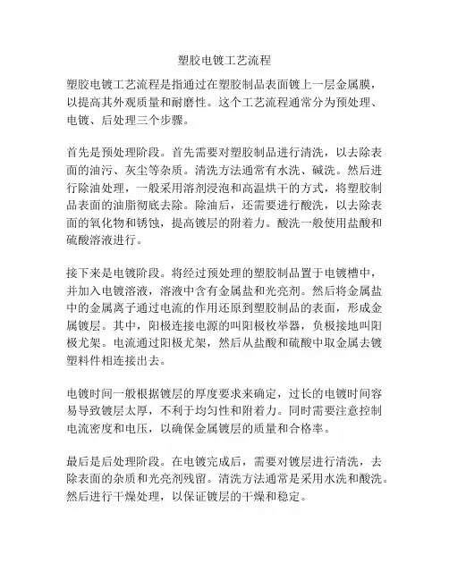 塑胶电镀工艺流程