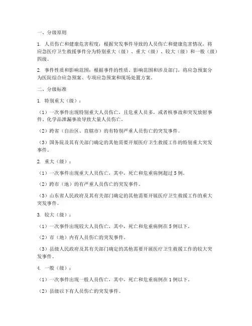 医院应急预案分级
