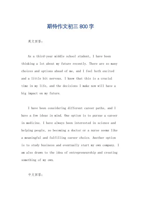 期待作文初三800字