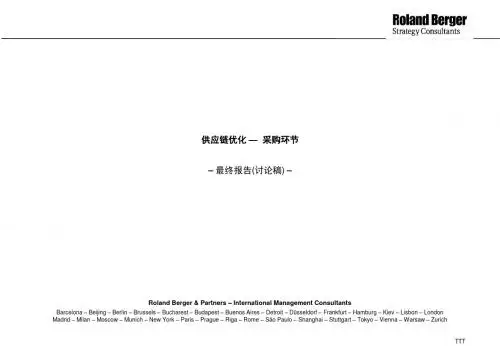 罗兰贝格__某公司供应链优化咨询报告