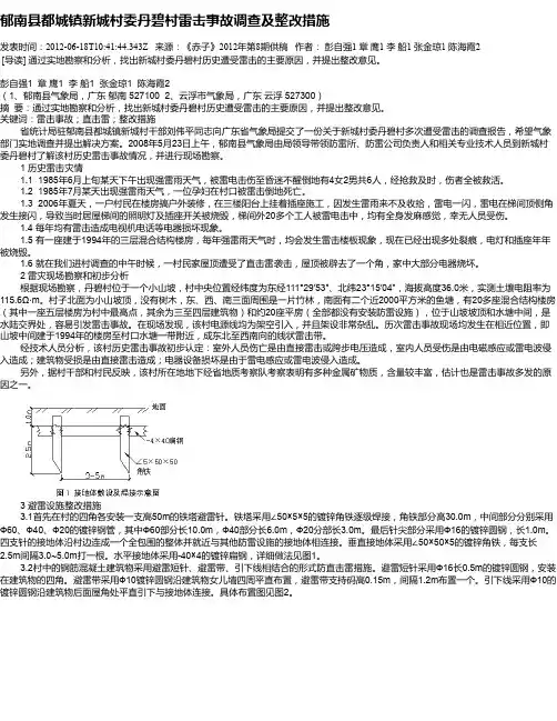 郁南县都城镇新城村委丹碧村雷击事故调查及整改措施