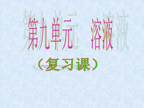 【人教版】九年级化学下册：第9单元《溶液》复习ppt课件