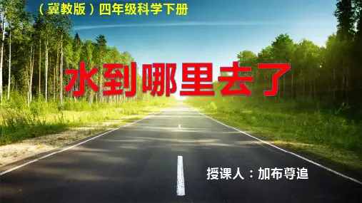 四年级下册科学课件-3.8 水到哪里去了｜冀教版  (共14张PPT)